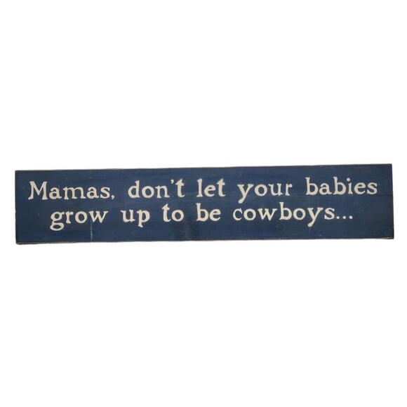 VTG 70s "Mamas Don't Let Your Babies Grow Up To Be Cowboys" Western Wall Plaque - Picture 1 of 3